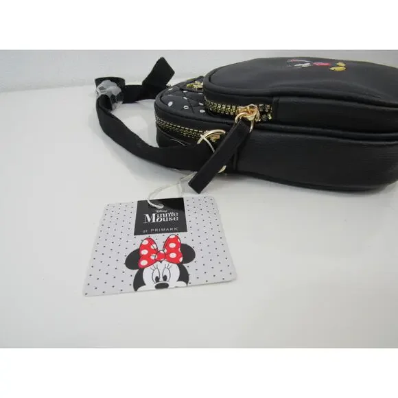 NWT Primark Disney Exclusive Mickey & Minnie Crossbody/Cellphone Bag Black Gold - Picture 3 of 8